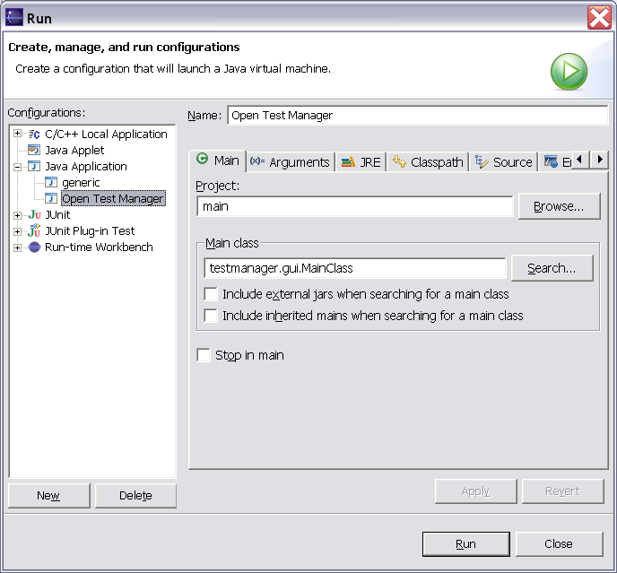 Eclipse dialog screenshot