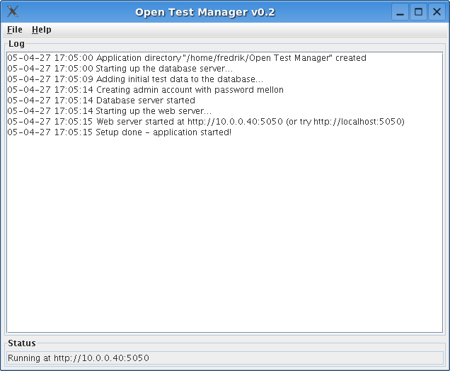 Open Test Manager main window